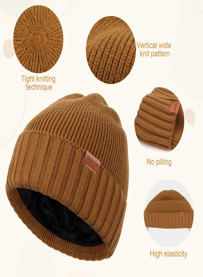 Wmcaps قبعات شتوية مبطنة بالفرو من Wmcaps للرجال والنساء، قبعة شتوية ناعمة ودافئة للتزلج، هدايا للجنسين، لون أسود - Image 4